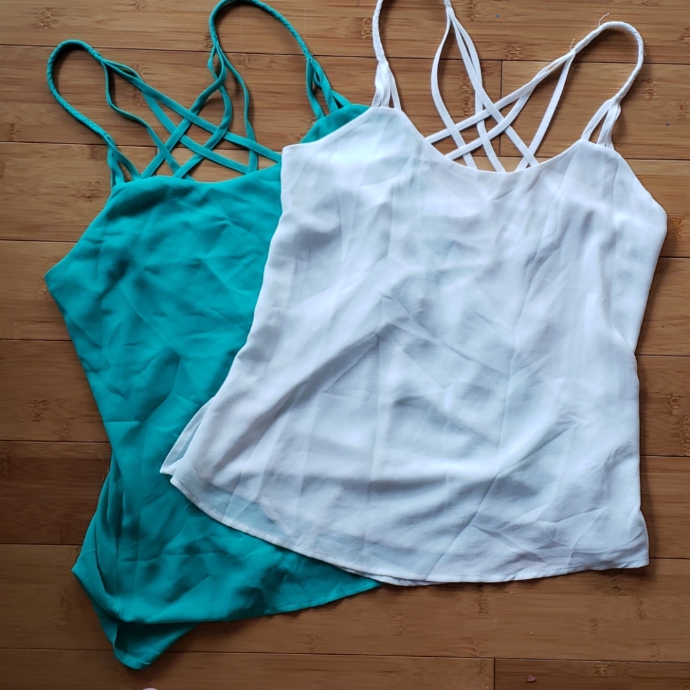 Naked Zebra Small Tank Top Green White